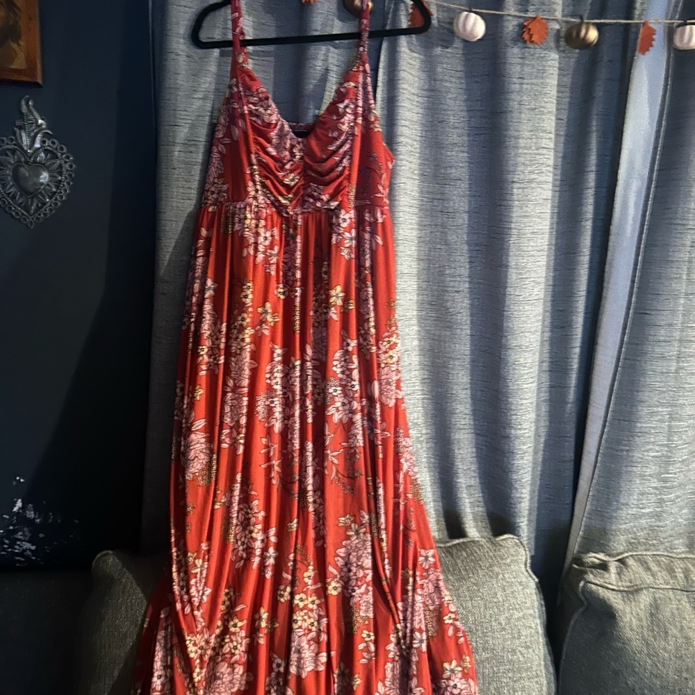 Floral Red Maxi Dress
